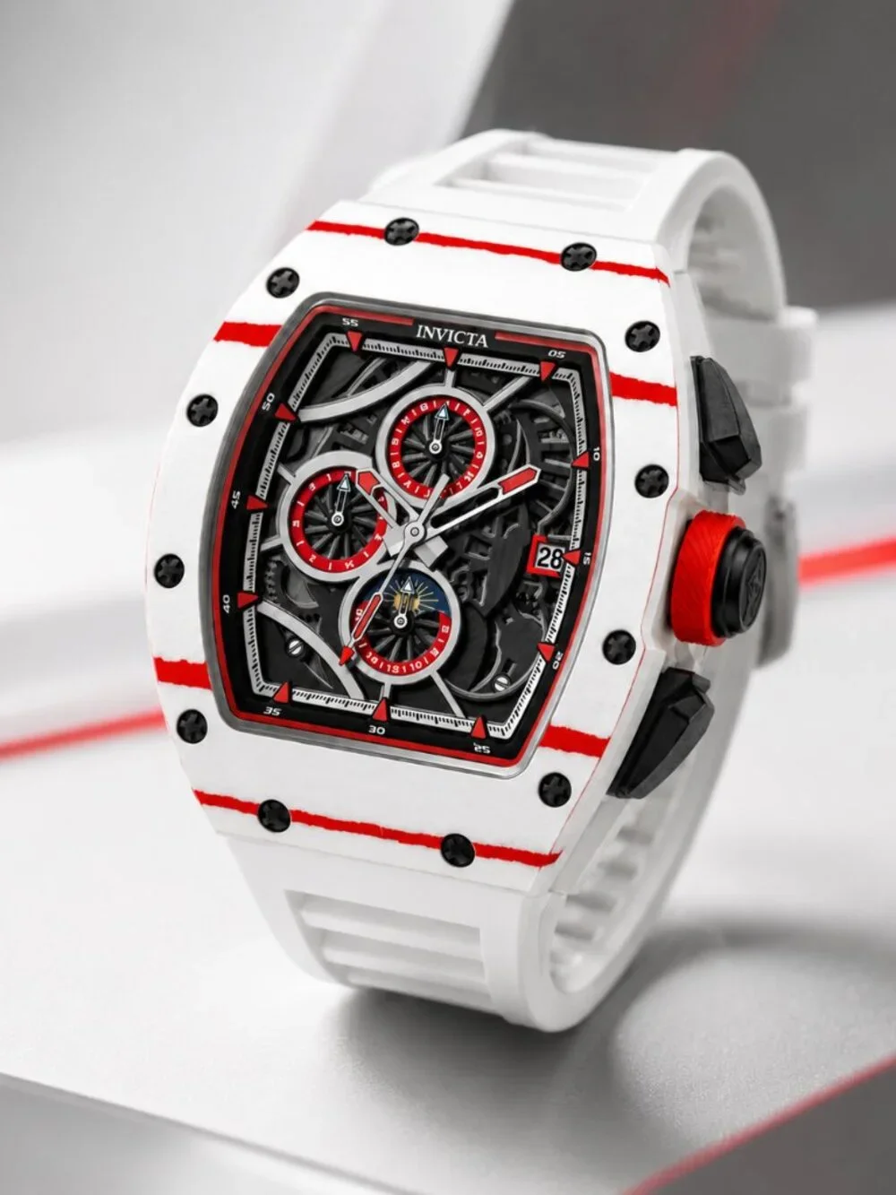 MSRP $779 | Invicta S1 Voltra 69501 Carbon Fiber Automatic Men Watch 41mm White